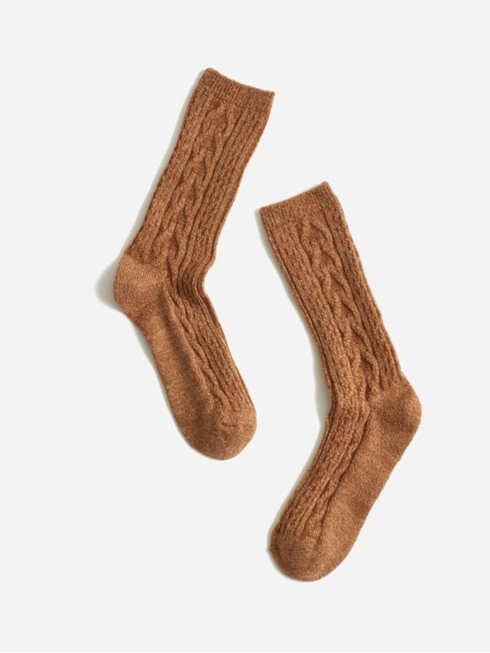 NEW Madewell Cable-Knit Trouser Socks in Dark Camel